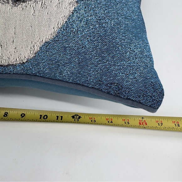 Linda Picken Tapestry Sofa Throw Blue Pillow White Bichon Dog Home Decor - Picture 7 of 8